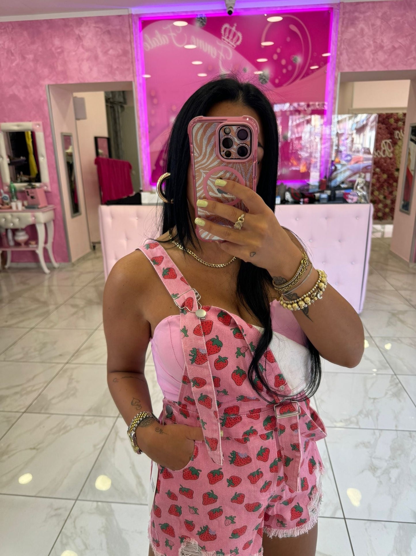 femme fatale - salopette rosa fragola