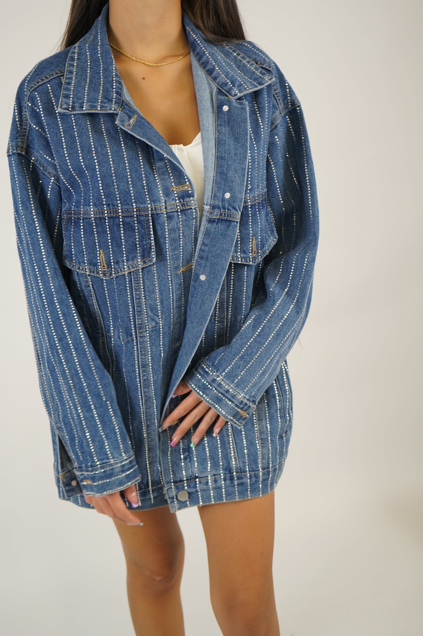 Giacca denim swaroski