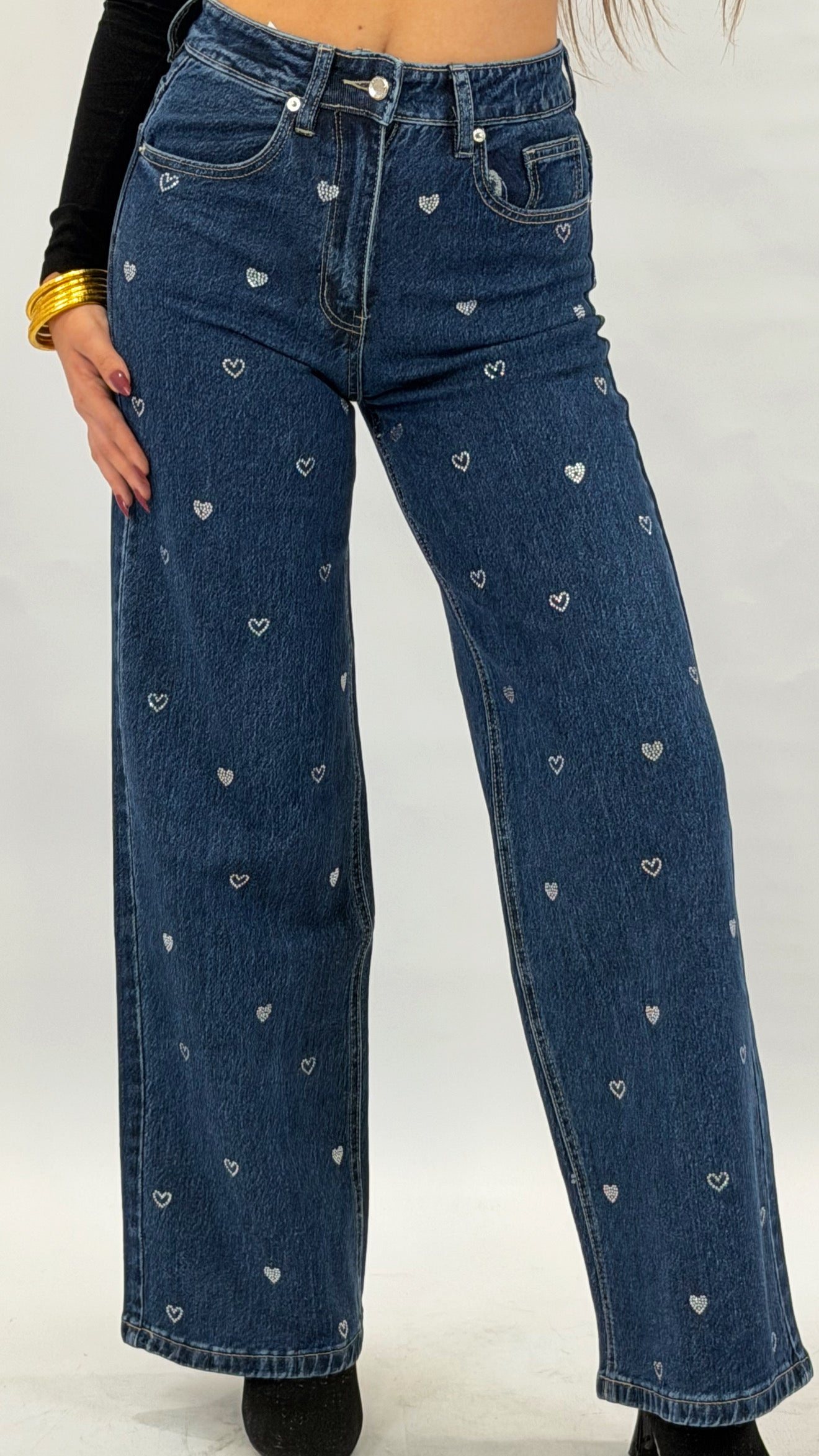 jeans diamond heart