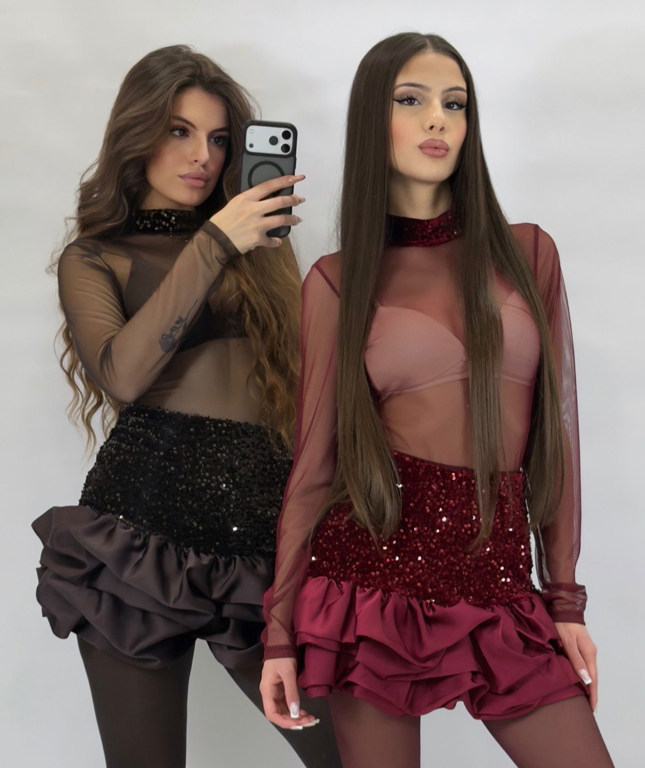 maglia velata candy paillettes
