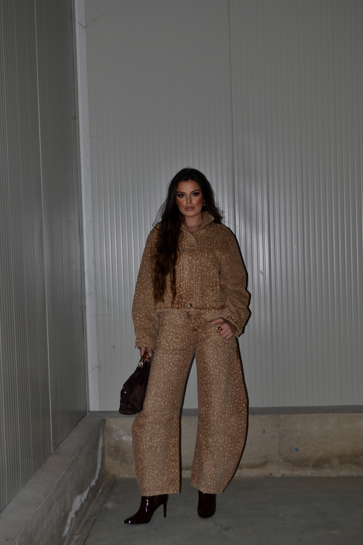coordinato micro cow beige