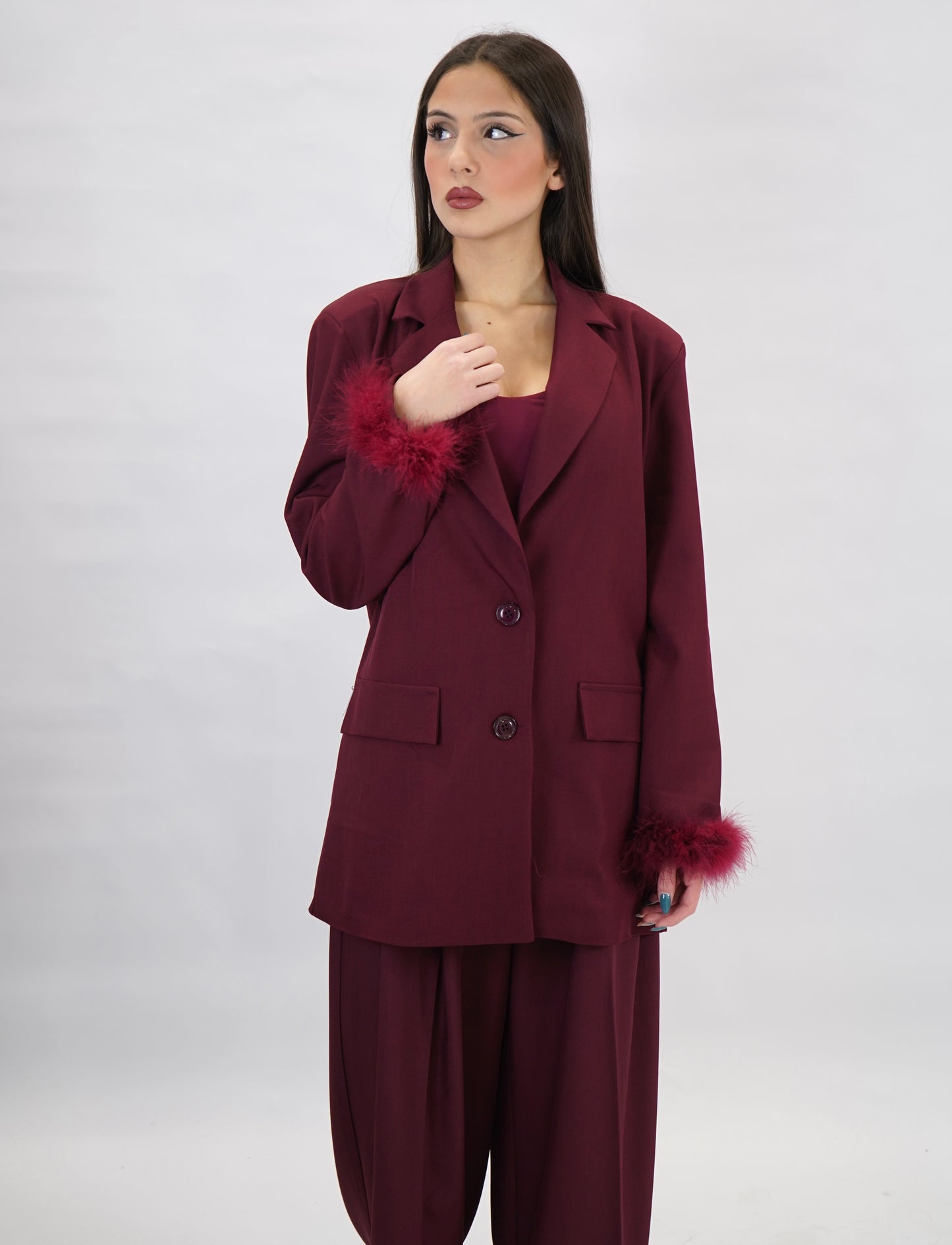 tailleur coordinato piuma