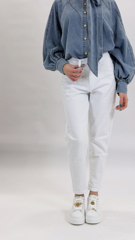 Jeans MOM FIT white
