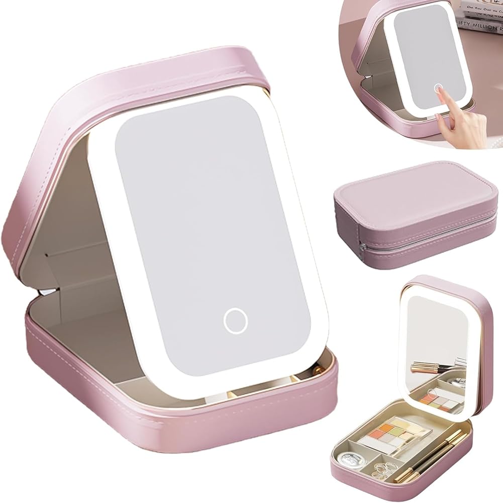 beauty case mini con specchio led