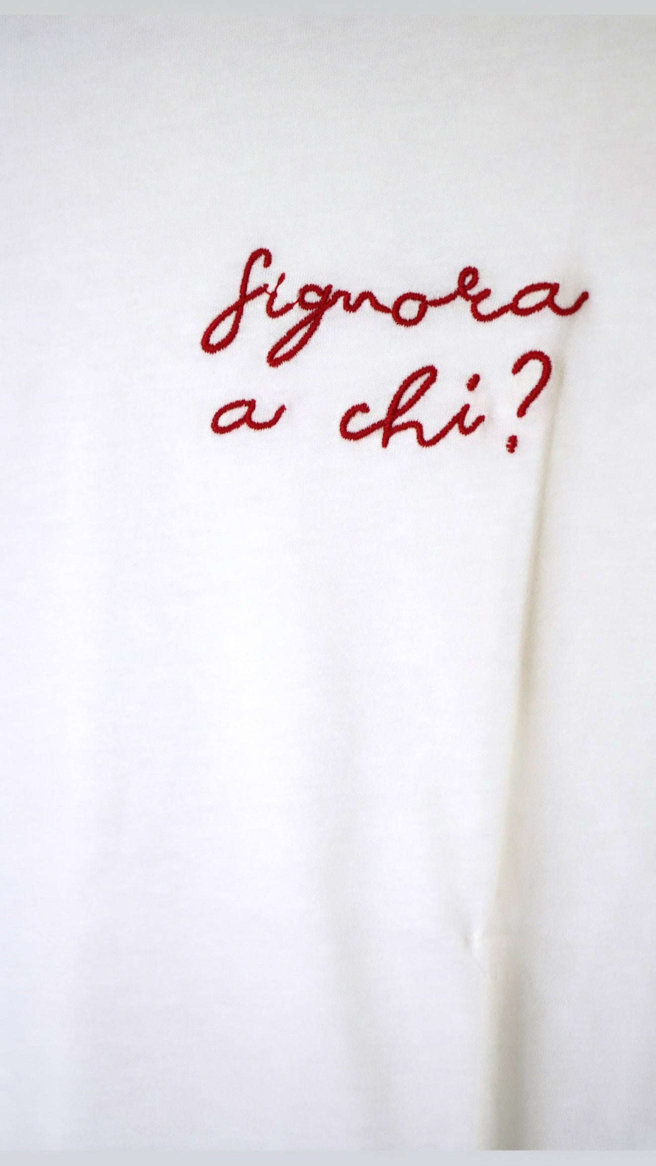 t - shirt “signora a chi?”