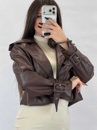 Giubbino Crop Miami in pelle