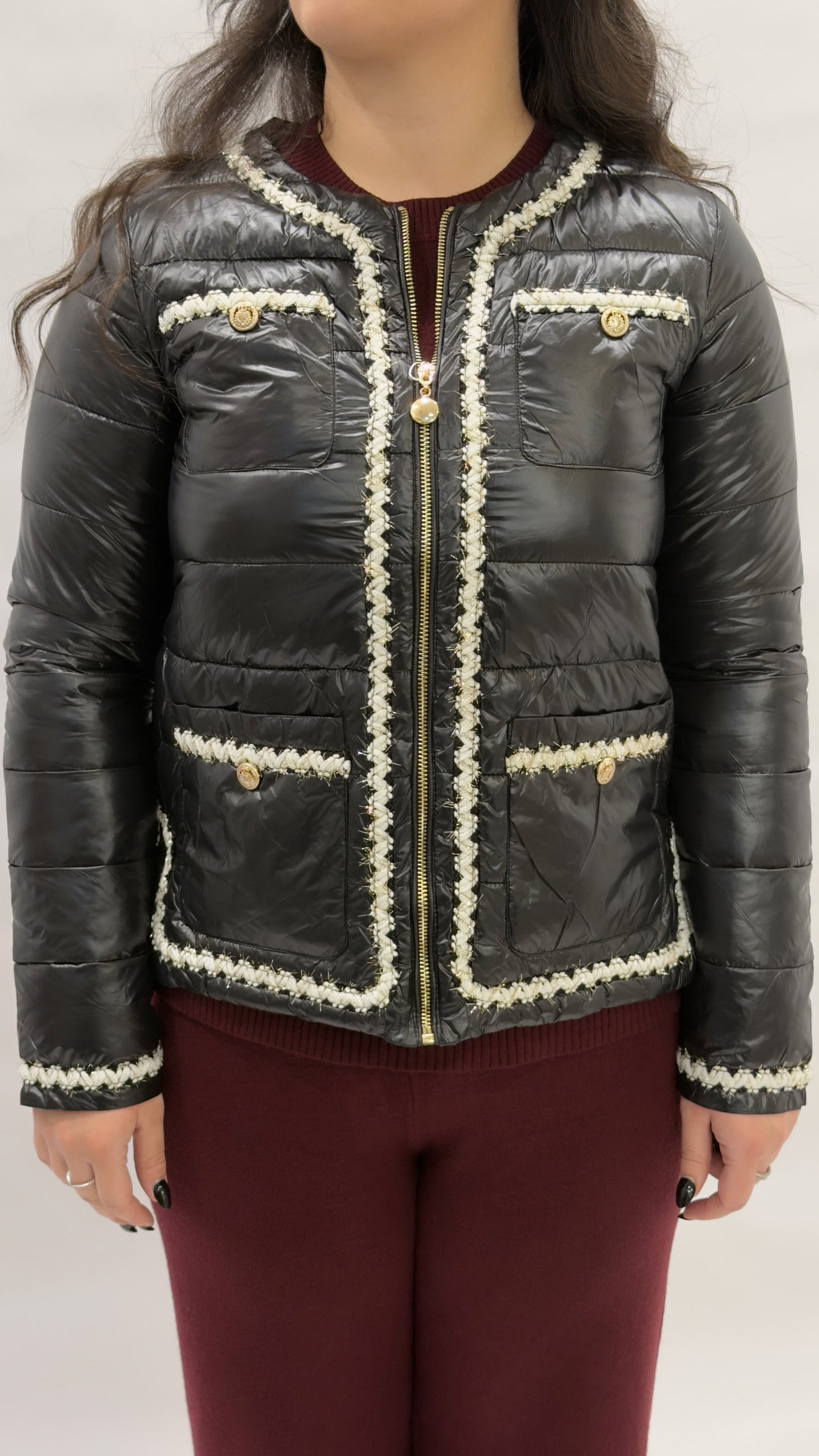 giubbino leggero tweed details