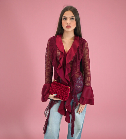 camicia kate raso e pizzo