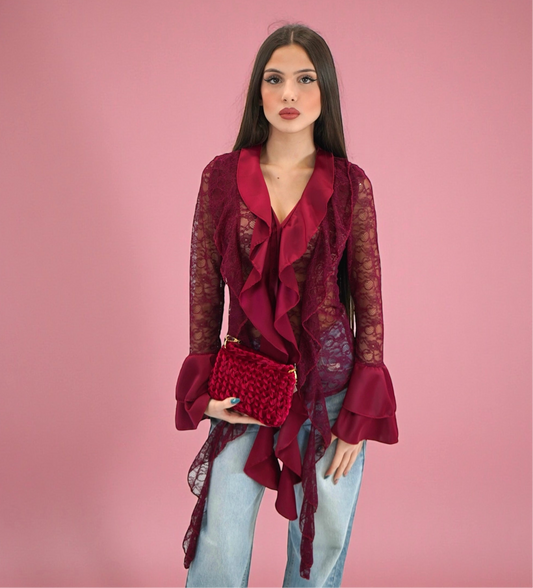 camicia kate raso e pizzo