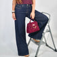 Jeans dark denim satin
