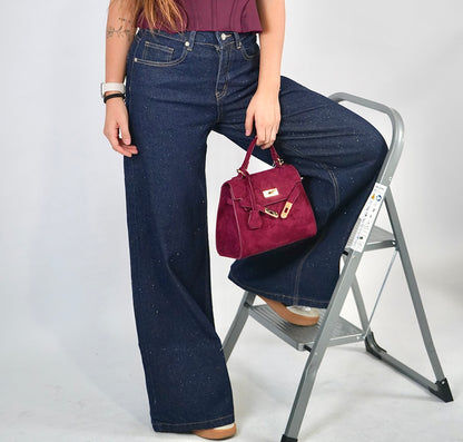 Jeans dark denim satin