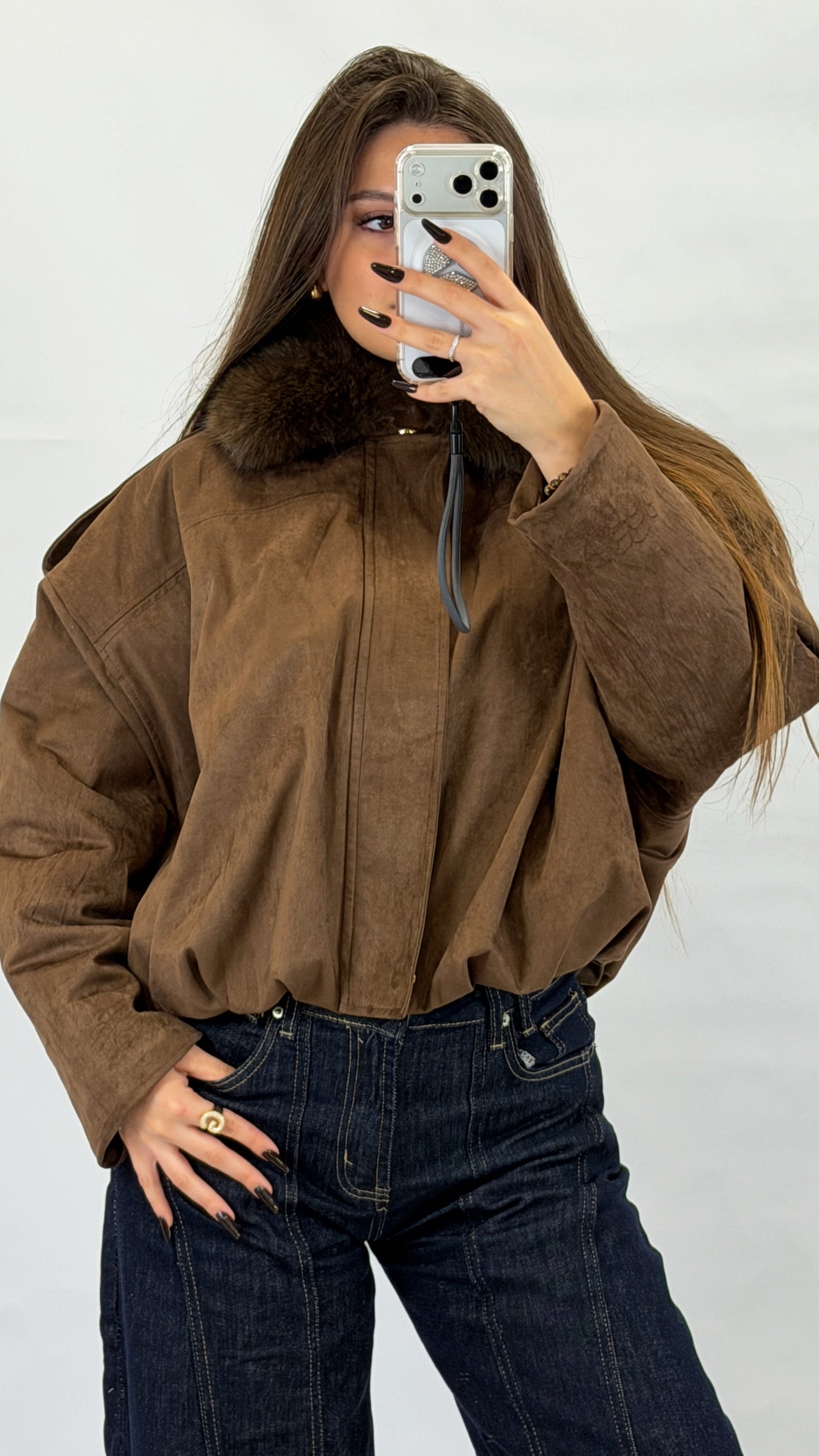 giubbino brownies con pelliccia