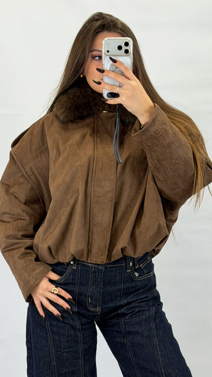 Giubbino brownies con pelliccia