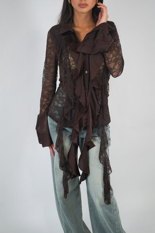 camicia kate raso e pizzo