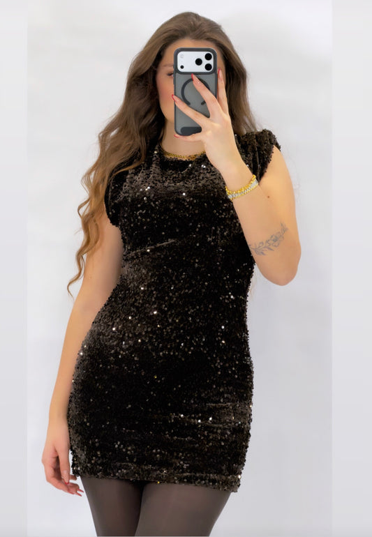 Abito zara spallina paillettes