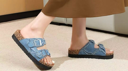 My secrets shoes - Sandali birkenstock style Denim
