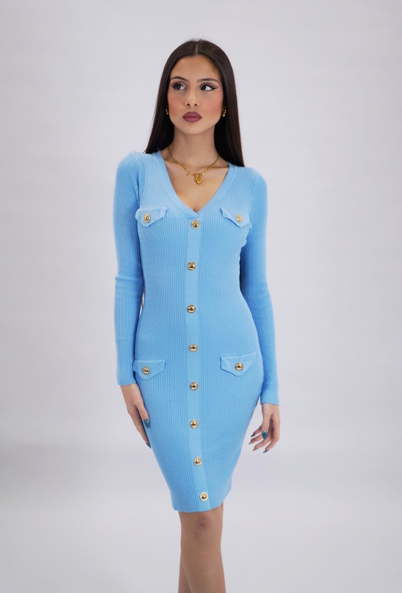 dress balmain style lungo