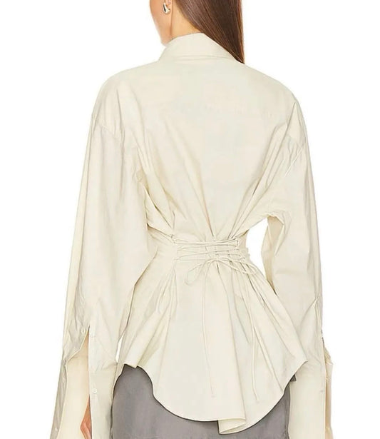 Camicia retro stringhe white