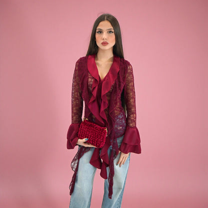 camicia kate raso e pizzo