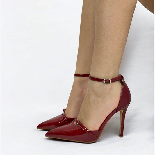 Decoltè gigi in vernice bordeaux