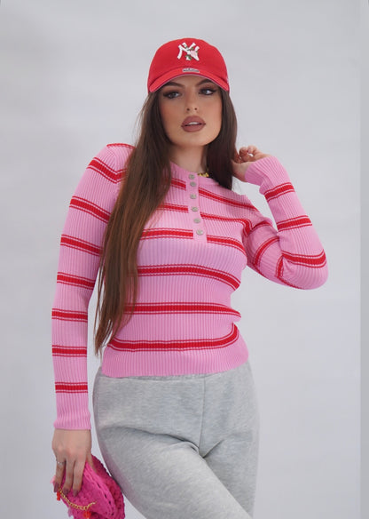 Maglione righe pinked