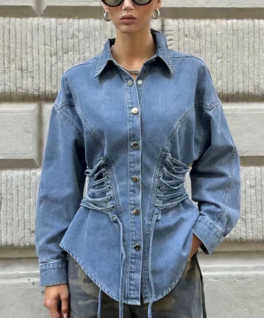 Camicia Charlotte stringata in Denim