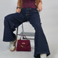 Jeans dark denim satin