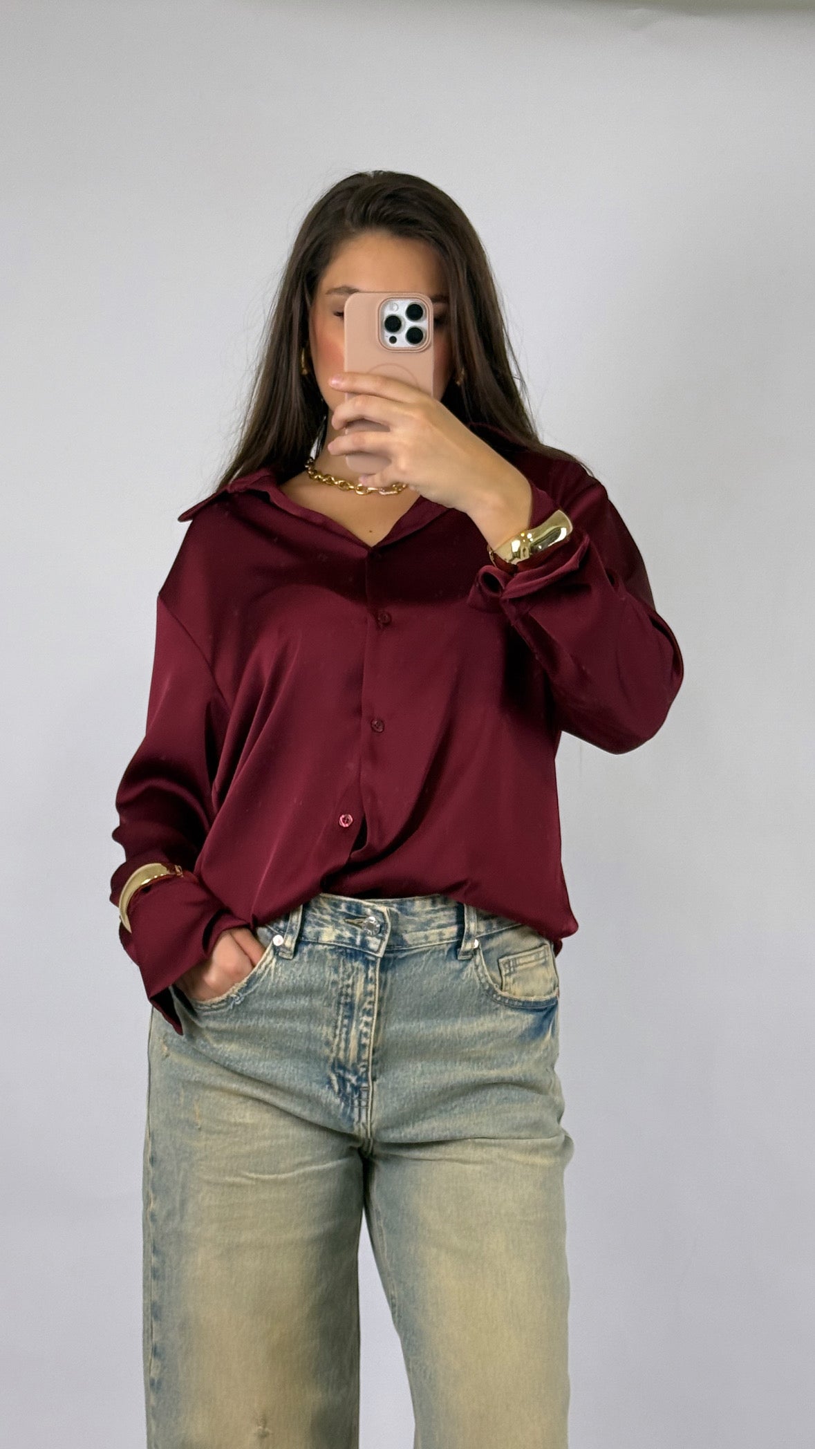 Camicia raso shiny