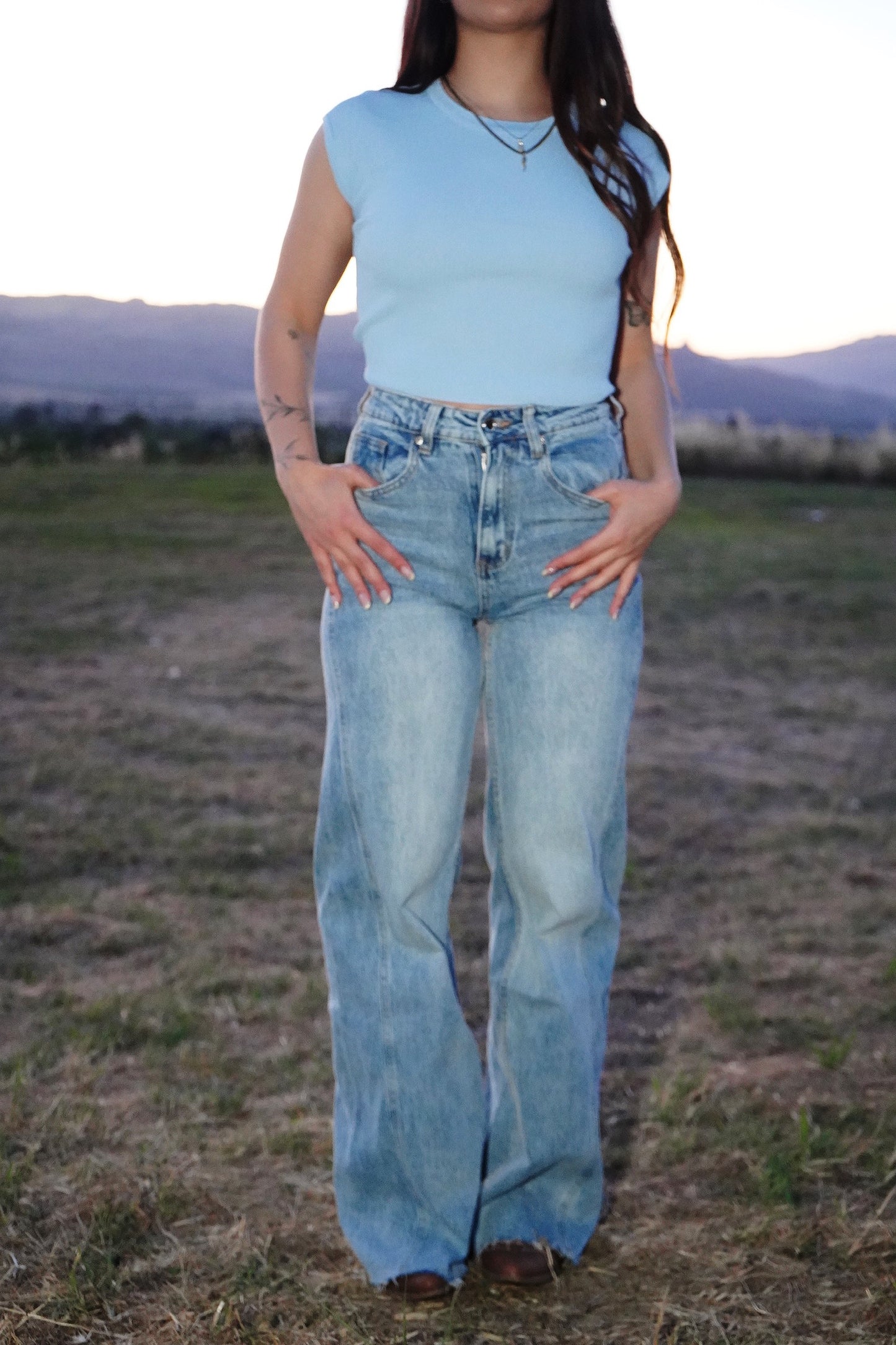 jeans dusty wide leg