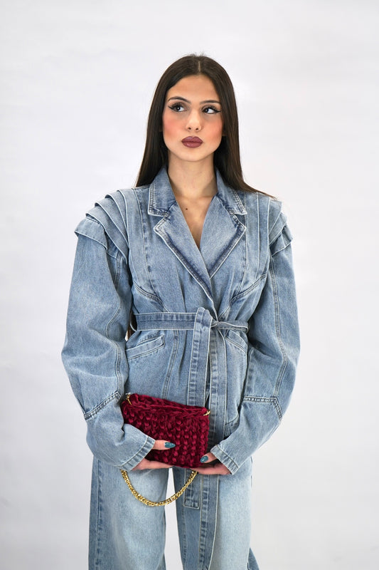 Giubbino triangle in denim