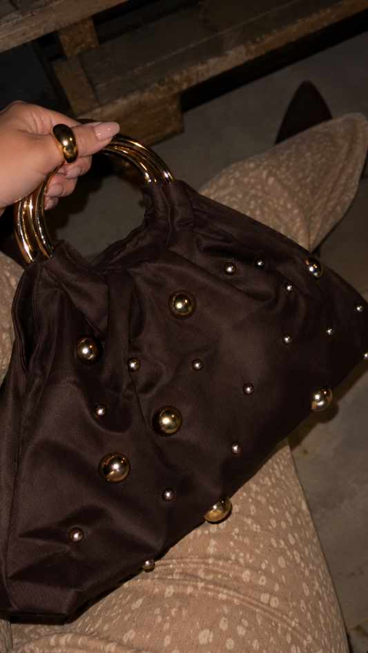 Bag studs in suede