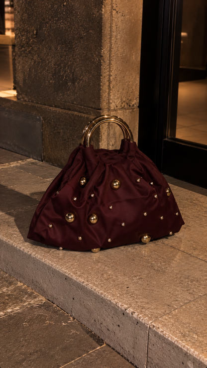 Bag studs in suede