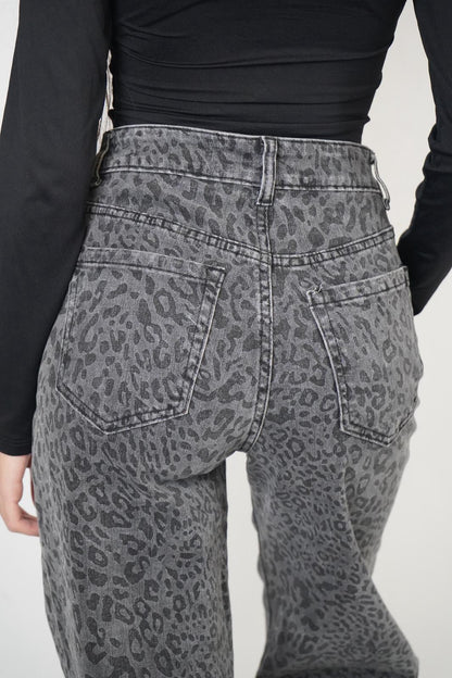 Jeans black leopard
