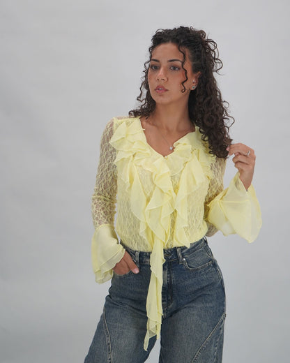Camicia roby pizzo rouches