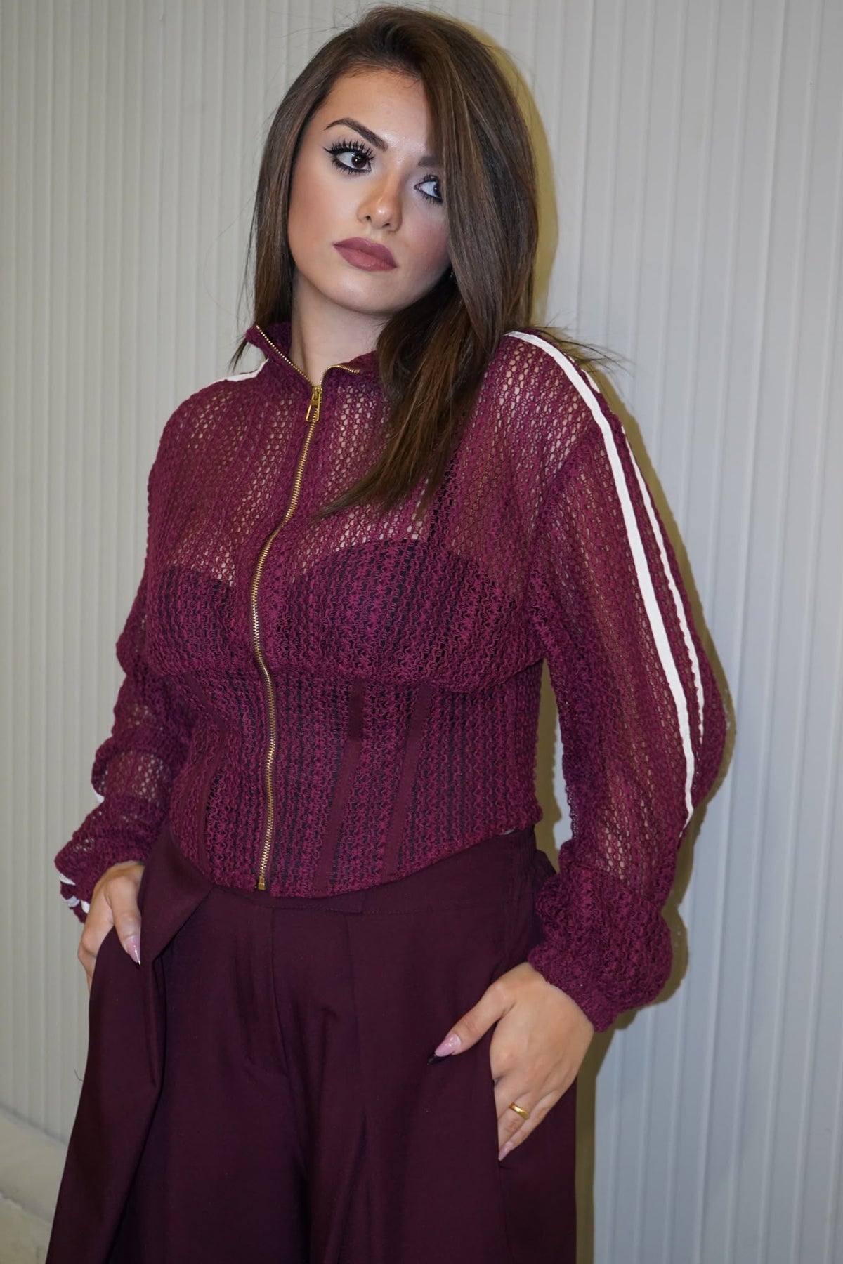 giacca ady traforata corsetto