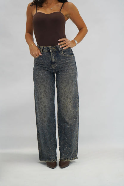 Jeans leopard swaroski
