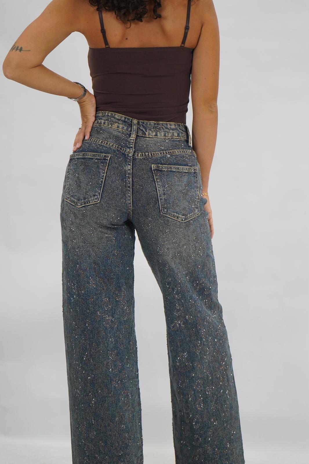 jeans leopard swaroski