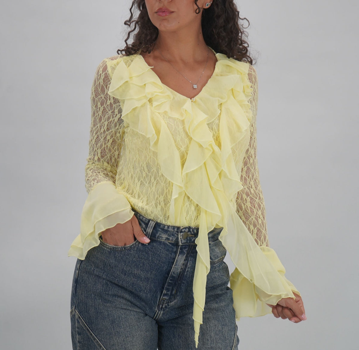 camicia roby pizzo rouches