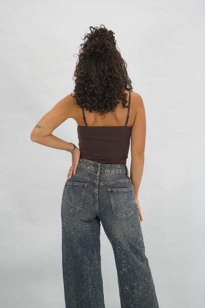 Jeans leopard swaroski