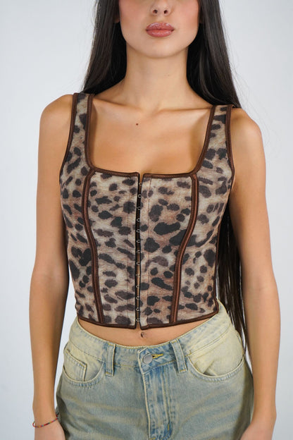 corsetto Amber square leopard
