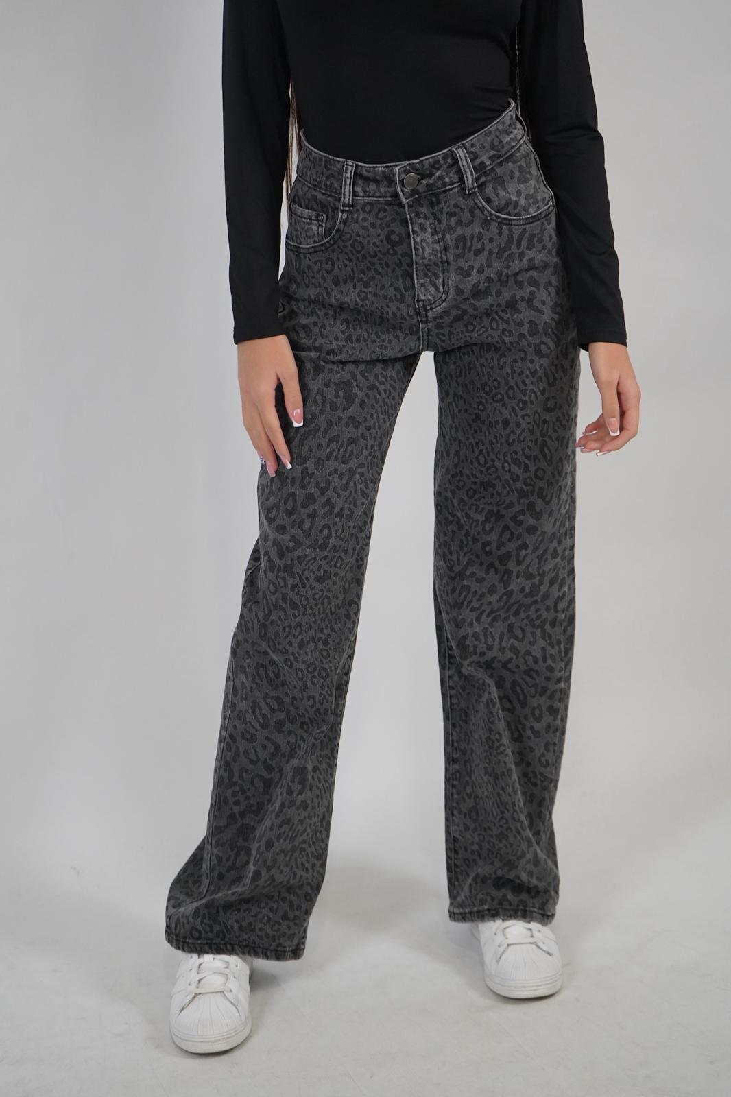 Jeans black leopard