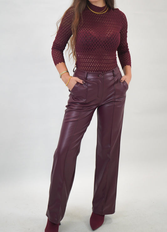 Pantalone in pelle mayra