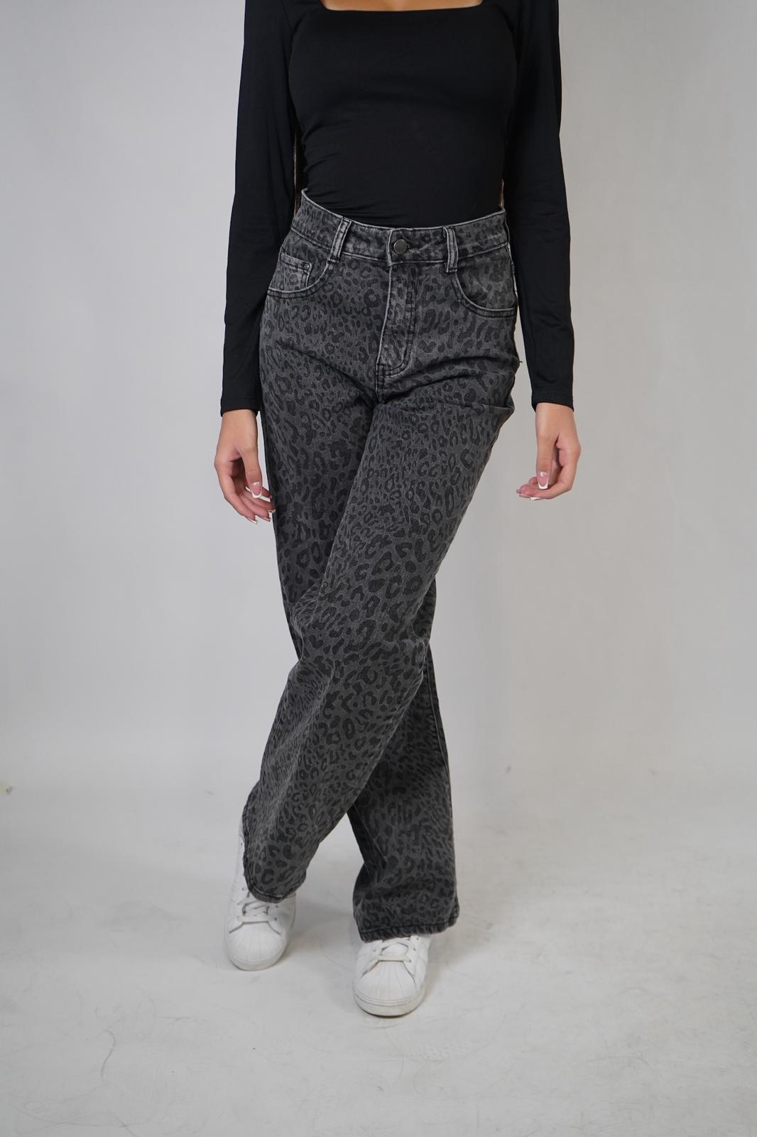 Jeans black leopard