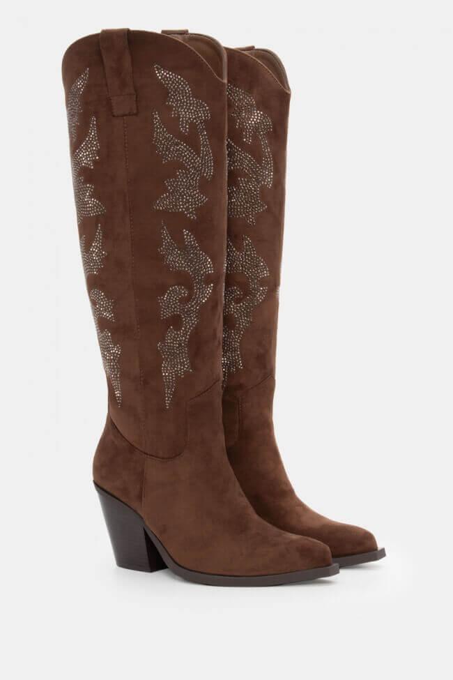 camperos texani camoscio e strass