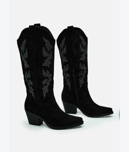Camperos Texani camoscio e strass